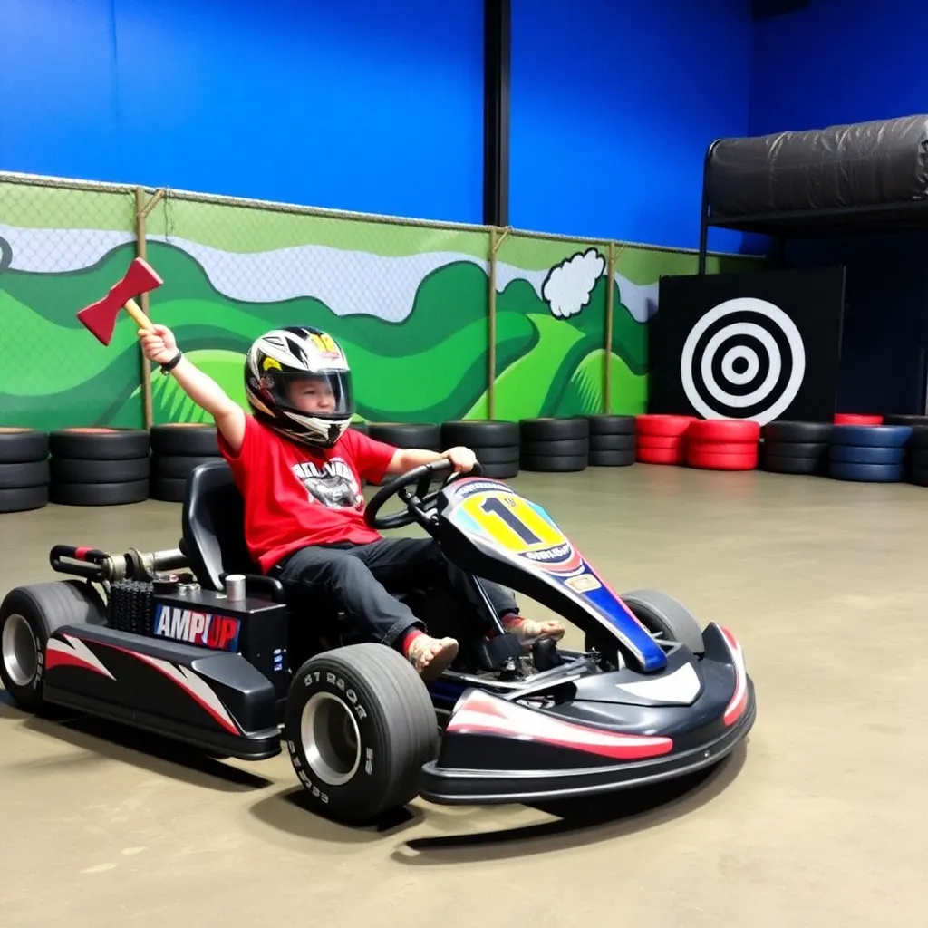Kids birthday party places Amp Up Action Park Go-Karting And Axe Throwing - St. Louis in Town and Country