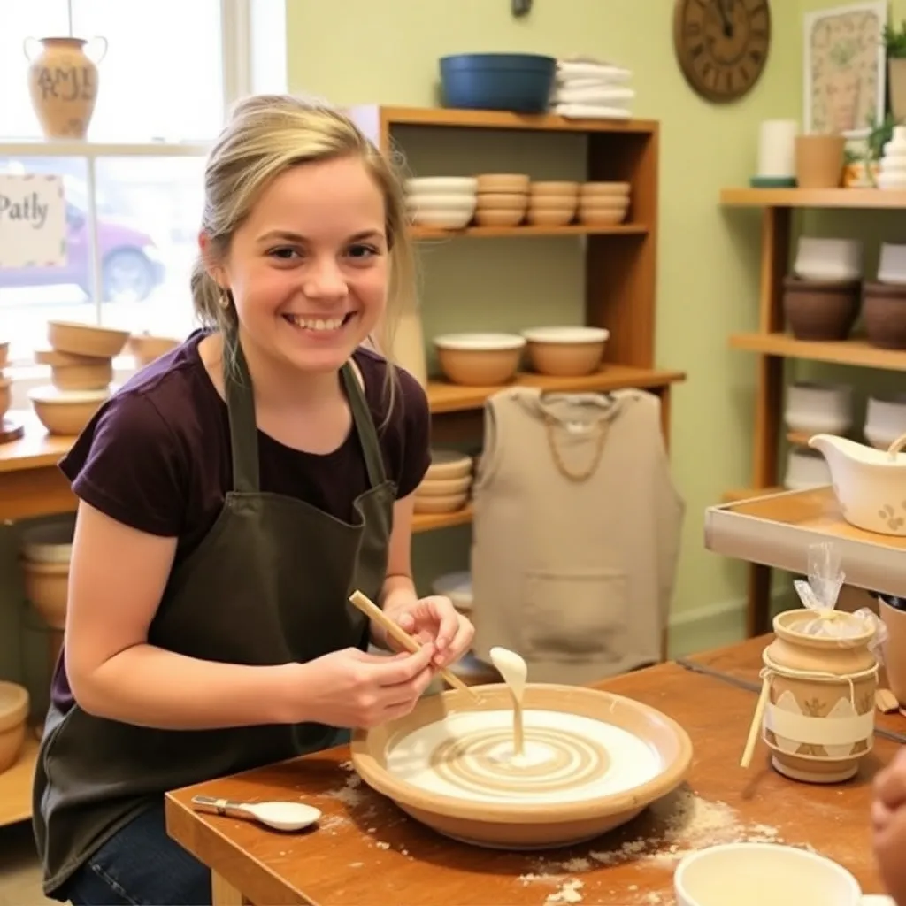 Kids birthday party places Brushfire Pottery Studio in Nashville