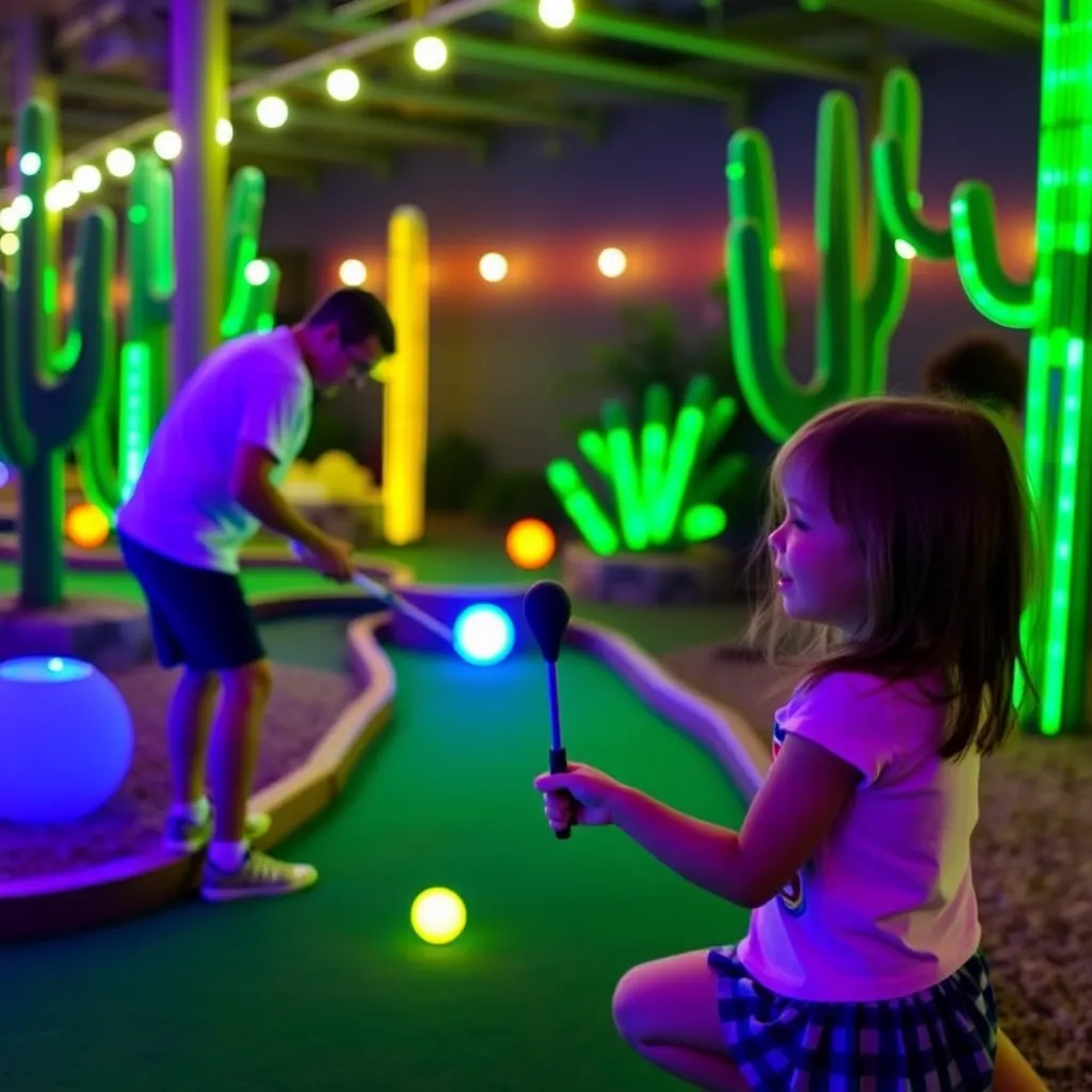 Kids birthday party places Glow Putt Mini Golf in Scottsdale