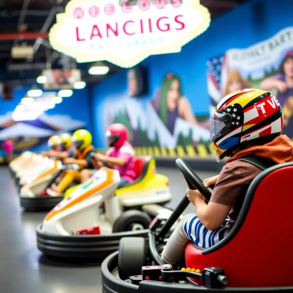 Kids birthday party places Las Vegas Mini Grand Prix Family Fun Center in Las Vegas