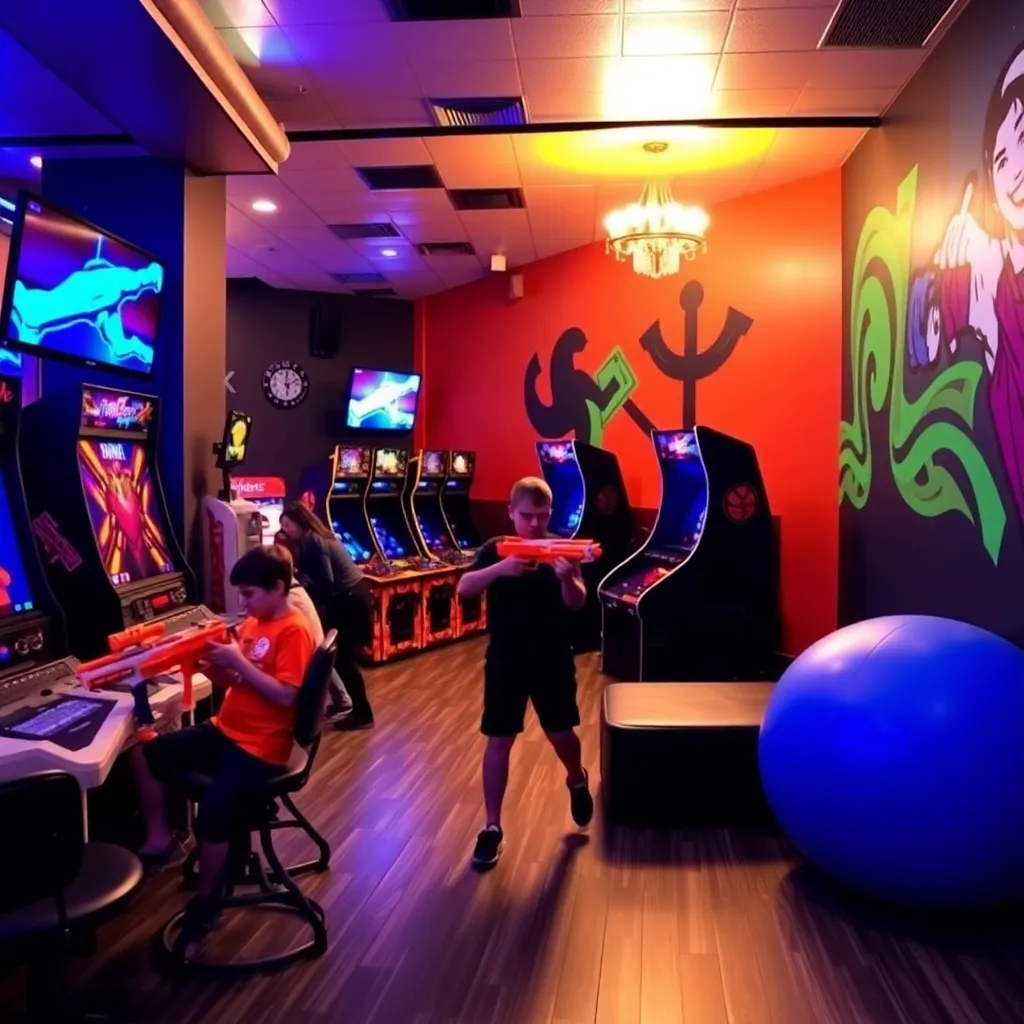 Kids birthday party places Platinum City Gaming -Bar-Gaming Lounge- Arcade- Nerf Arena-Gellyball-Smash Room -Rage Room-Basketball in Taunton
