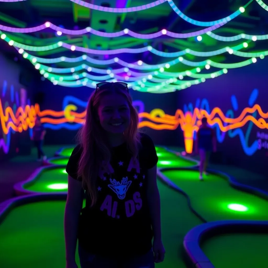 Kids birthday party places Putz N Glo Indoor Black Light Miniature Golf in Rapid City