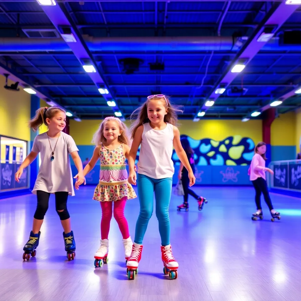 Kids birthday party places Skateville Family Rollerskating Center in Burnsville
