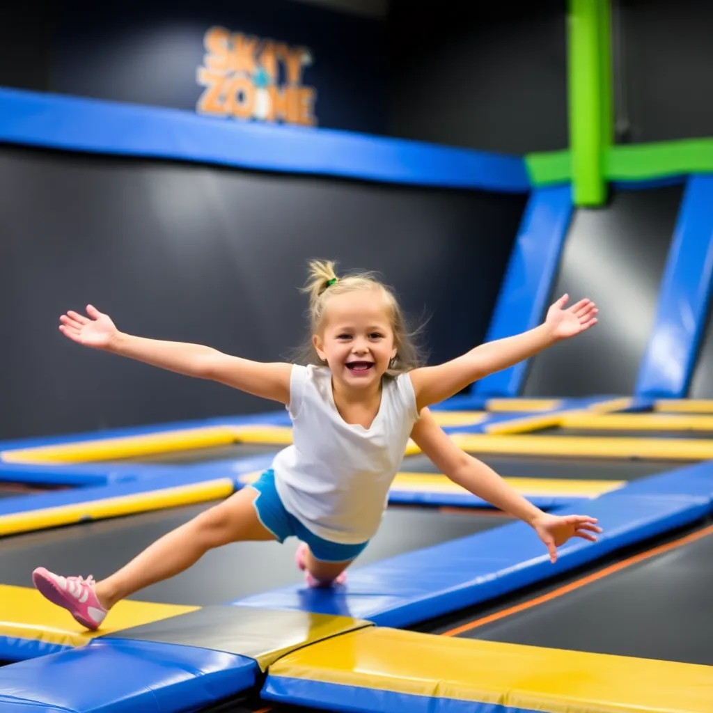 Kids birthday party places Sky Zone Trampoline Park in Saratoga Springs