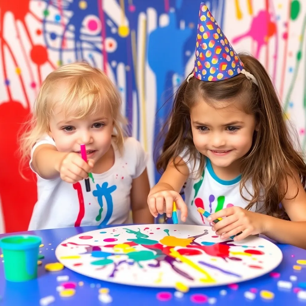Kids birthday party places Splatter Paints in West St Paul