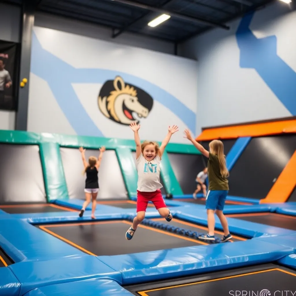 Kids birthday party places Spring City Indoor Trampoline Park in Grand Island