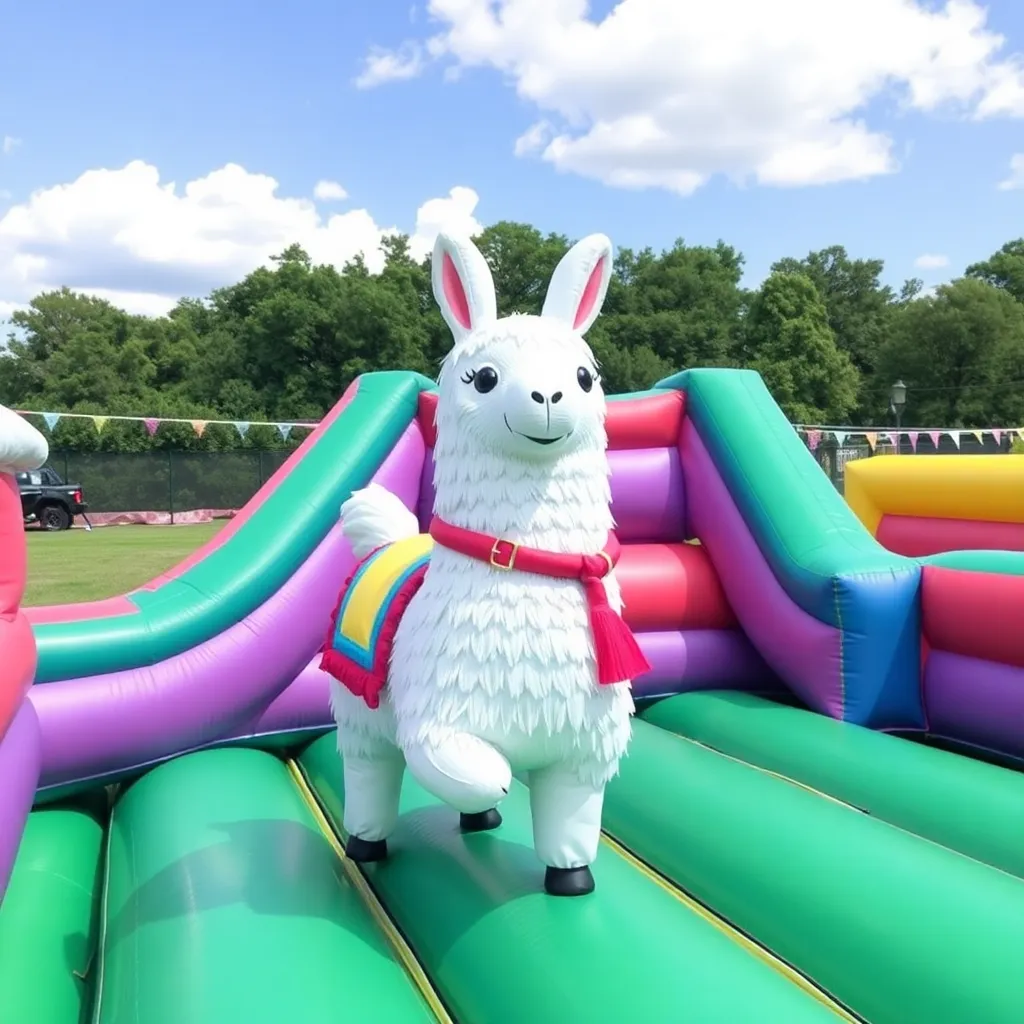 Kids birthday party places Super Llama Inflatable Park in Plano