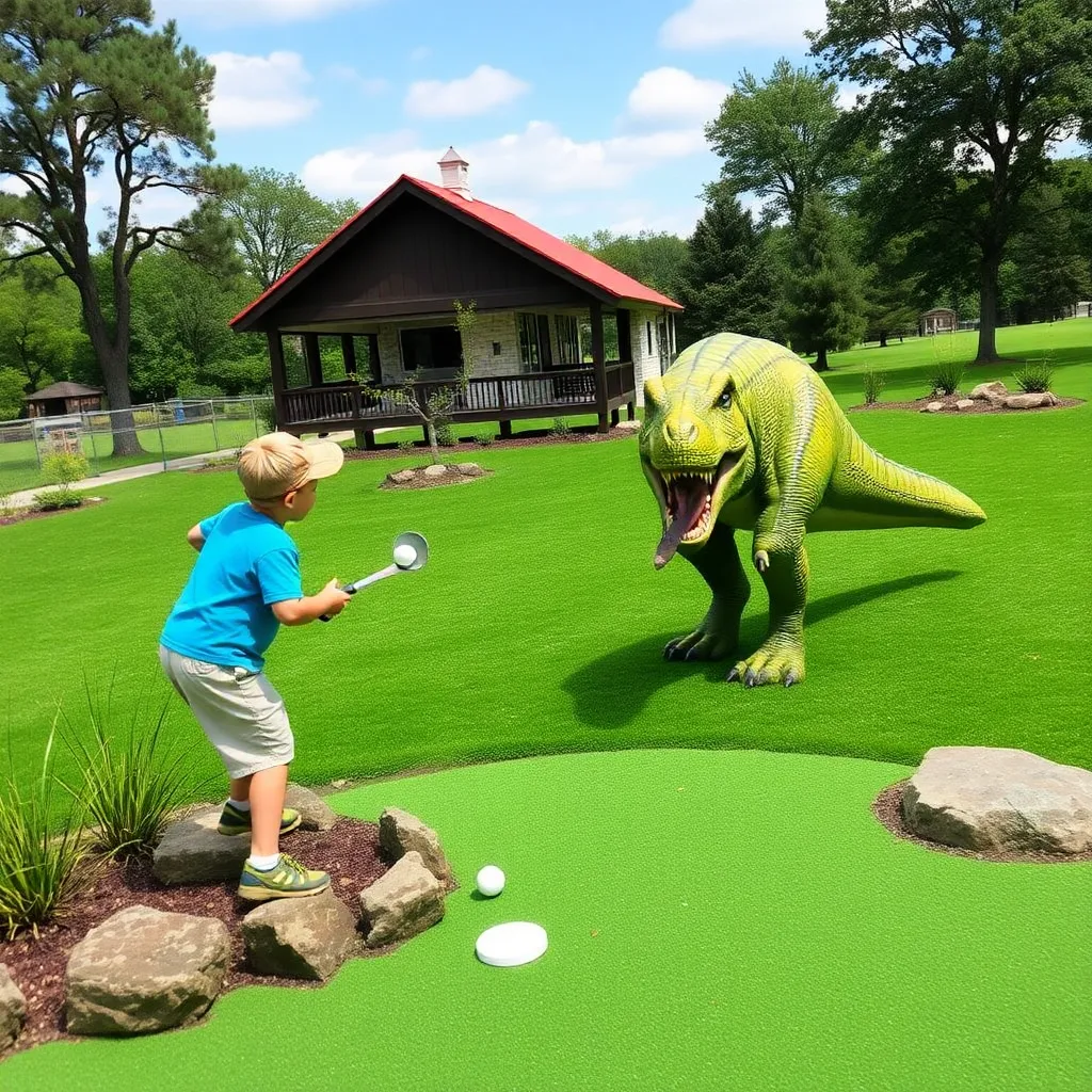 Kids birthday party places T-Rex Golf in Hot Springs National Park